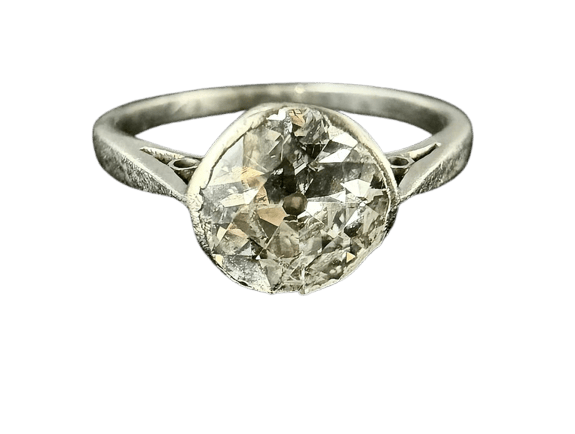 Bague 54 Art nouveau - Bague solitaire en platine avec diamant 1,40 ct 58 Facettes