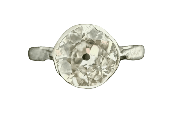 Bague 54 Art nouveau - Bague solitaire en platine avec diamant 1,40 ct 58 Facettes