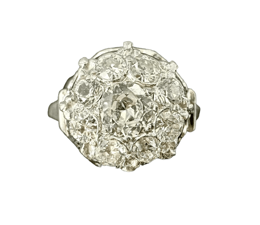 Bague 59.5 Bague en platine sertie de diamants 1,25 ct 58 Facettes