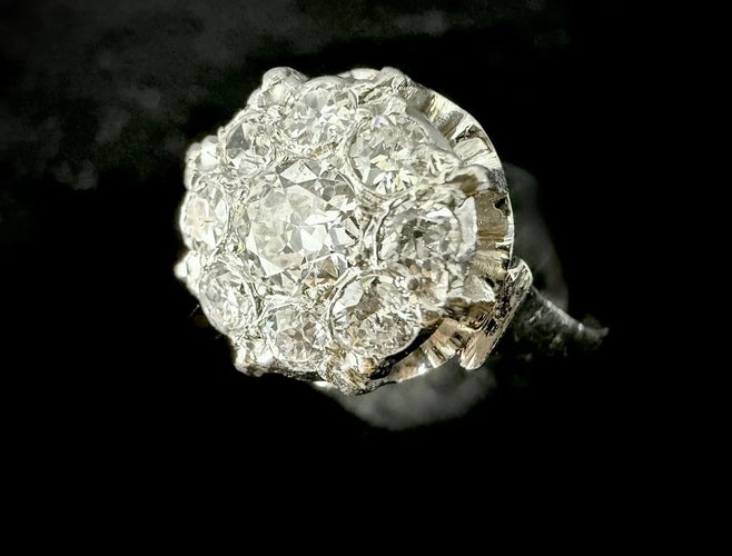 Bague 59.5 Bague en platine sertie de diamants 1,25 ct 58 Facettes