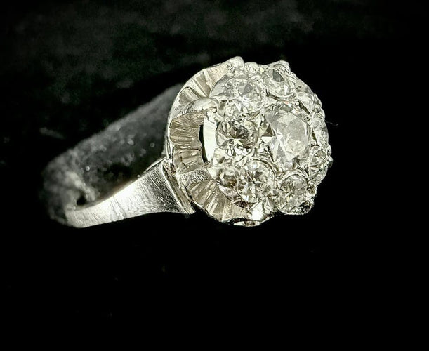 Bague 59.5 Bague en platine sertie de diamants 1,25 ct 58 Facettes