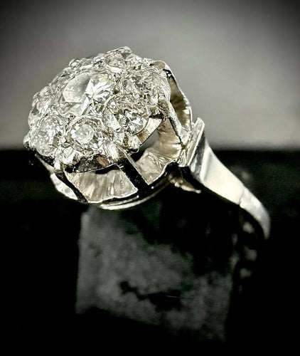Bague 59.5 Bague en platine sertie de diamants 1,25 ct 58 Facettes