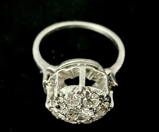 Bague 59.5 Bague en platine sertie de diamants 1,25 ct 58 Facettes