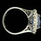 Bague 57 Bague marguerite en or blanc 18 carats avec saphir de Ceylan et diamants 58 Facettes