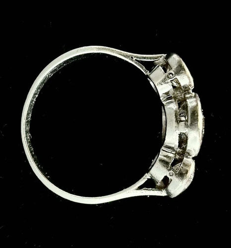 Bague 59 Bague Art nouveau sertie de diamants taille ancienne en or blanc 18 carats 58 Facettes