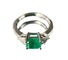 Bague 53 Bague moderne en or blanc 18 carats, émeraude et diamants 58 Facettes