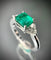 Bague 53 Bague moderne en or blanc 18 carats, émeraude et diamants 58 Facettes