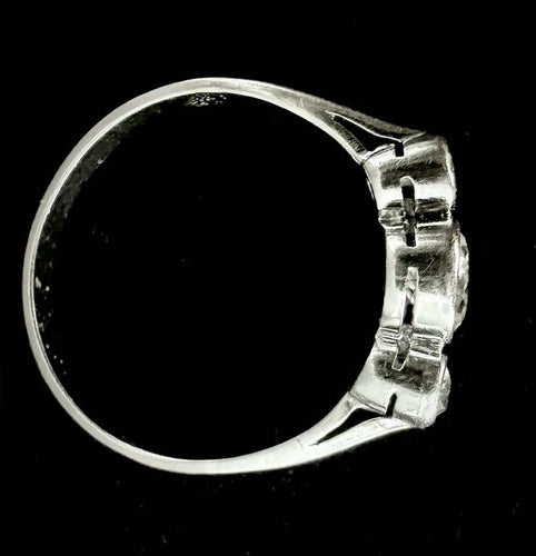 Bague 60 Bague ancienne en or blanc 18 carats avec diamants 1 ct 58 Facettes