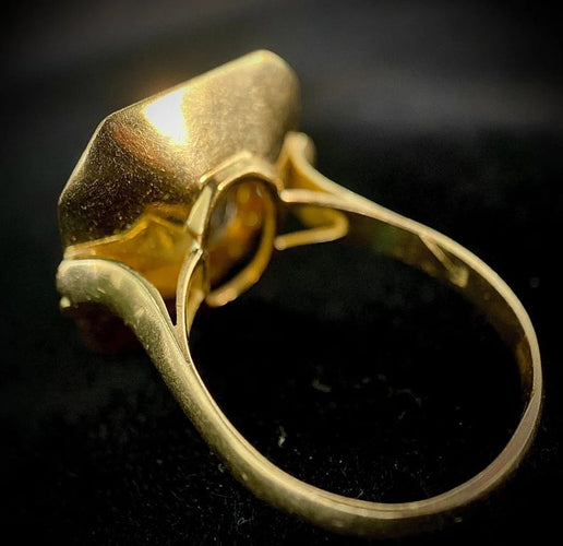 Bague 59 Bague ancienne en or blanc et jaune 18k sertie de diamants 58 Facettes