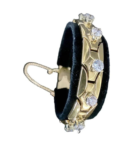 Bracelet Bracelet Tank en or jaune 18 carats et diamants 4,40 ct 58 Facettes