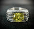 Bague 56 Bague en platine avec diamant jaune taille radiant 58 Facettes