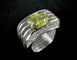 Bague 56 Bague en platine avec diamant jaune taille radiant 58 Facettes
