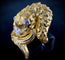 Bague 53 Bague crocodile en or jaune 18 carats avec diamants 58 Facettes