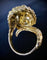 Bague 53 Bague crocodile en or jaune 18 carats avec diamants 58 Facettes