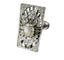 Bague 54 Bague rectangulaire en platine sertie de diamants 58 Facettes