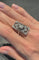Bague 54 Bague rectangulaire en platine sertie de diamants 58 Facettes