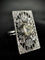 Bague 54 Bague rectangulaire en platine sertie de diamants 58 Facettes