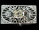 Bague 54 Bague rectangulaire en platine sertie de diamants 58 Facettes