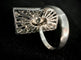 Bague 54 Bague rectangulaire en platine sertie de diamants 58 Facettes
