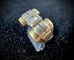Bague 54 Bague Tank sertie d’un diamant en or jaune 18 carats 58 Facettes