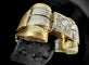 Bague 54 Bague Tank sertie d’un diamant en or jaune 18 carats 58 Facettes