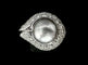 Bague 53.5 Bague en or blanc 18 carats sertie d’une perle grise et de diamants 58 Facettes