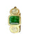 Bague 54 Bague en or jaune 18 carats avec émeraude et diamants 58 Facettes
