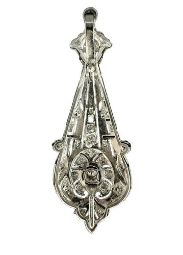 Pendentif Art nouveau - Pendentif en platine serti de diamants 58 Facettes