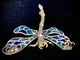 Broche Broche libellule en or jaune 14 carats, émail et diamants 58 Facettes