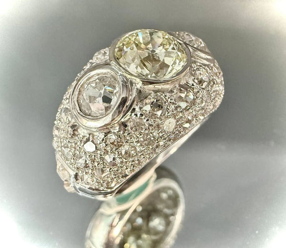 Bague 56 Bague en or blanc 18 carats sertie de diamants 8,10 ct 58 Facettes