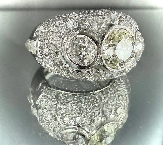 Bague 56 Bague en or blanc 18 carats sertie de diamants 8,10 ct 58 Facettes