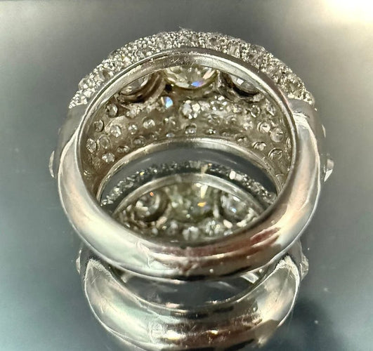 Bague 56 Bague en or blanc 18 carats sertie de diamants 8,10 ct 58 Facettes