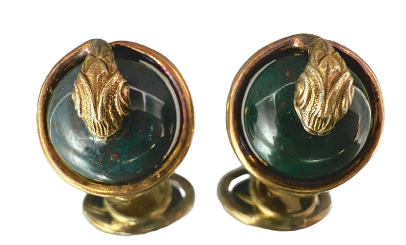 Boucles d'oreilles Boucles d’oreilles serpent en or jaune 14 carats et jaspe 58 Facettes
