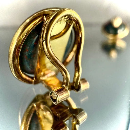 Boucles d'oreilles Boucles d’oreilles serpent en or jaune 14 carats et jaspe 58 Facettes