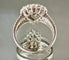 Bague 54 Bague en or blanc 18 carats sertie d’un diamant rose taille poire 58 Facettes