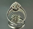 Bague 54 Bague en or blanc 18 carats sertie d’un diamant rose taille poire 58 Facettes