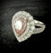 Bague 54 Bague en or blanc 18 carats sertie d’un diamant rose taille poire 58 Facettes
