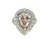 Bague 54 Bague en or blanc 18 carats sertie d’un diamant rose taille poire 58 Facettes