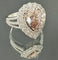Bague 54 Bague en or blanc 18 carats sertie d’un diamant rose taille poire 58 Facettes