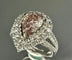Bague 54 Bague en or blanc 18 carats sertie d’un diamant rose taille poire 58 Facettes