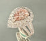 Bague 54 Bague en or blanc 18 carats sertie d’un diamant rose taille poire 58 Facettes