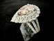 Bague 54 Bague en or blanc 18 carats sertie d’un diamant rose taille poire 58 Facettes