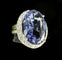 Bague 63 Bague en or jaune 18 carats avec tanzanite 16 ct et diamants 58 Facettes