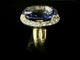 Bague 63 Bague en or jaune 18 carats avec tanzanite 16 ct et diamants 58 Facettes