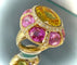Bague 50.5 Bague en or jaune 18 carats aux saphirs jaunes et roses 58 Facettes