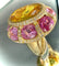 Bague 50.5 Bague en or jaune 18 carats aux saphirs jaunes et roses 58 Facettes