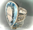 Bague 58 Bague en or blanc 18 carats sertie d’une topaze et diamants 58 Facettes