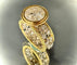 Bague 53 Bague solitaire en or blanc et or jaune 18 carats avec diamant 4 ct 58 Facettes