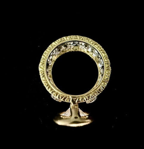 Bague 53 Bague solitaire en or blanc et or jaune 18 carats avec diamant 4 ct 58 Facettes