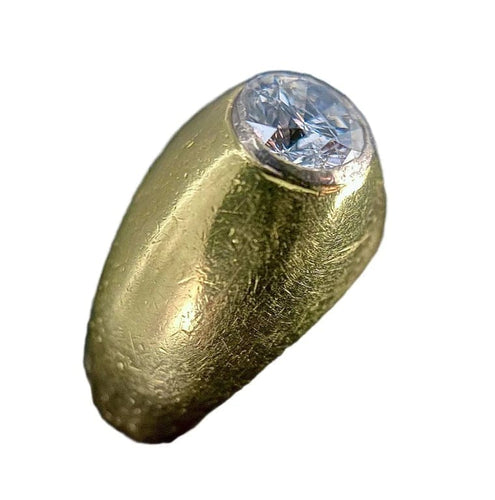 Bague 54 Bague jonc dôme homme en or jaune 18 carats et diamant 1,30 ct 58 Facettes